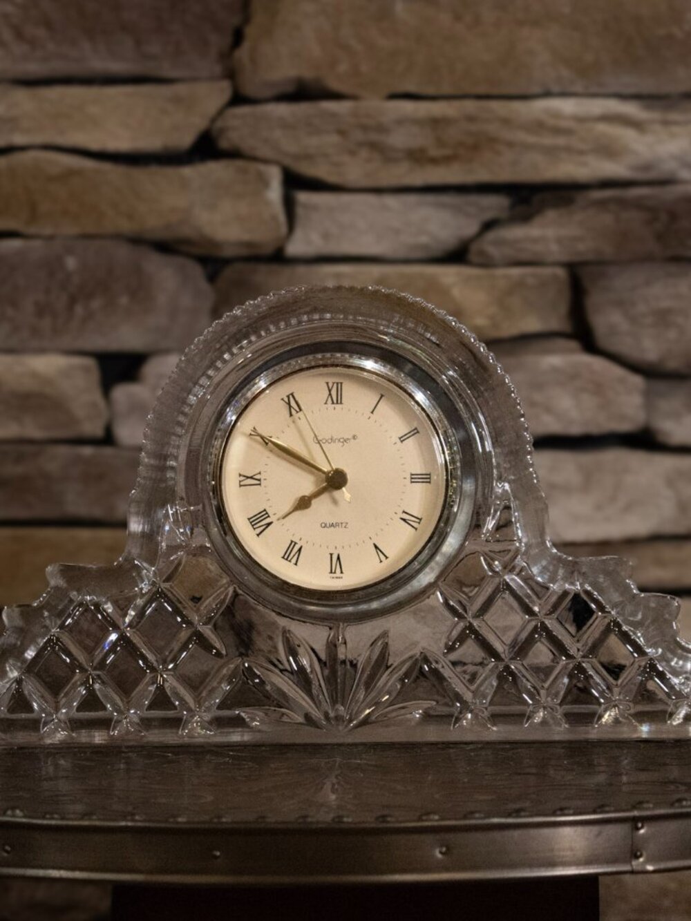 Godinger Crystal Mantel Clock Quartz Desk Shelf Decor Vintage Style - Picture 10 of 16